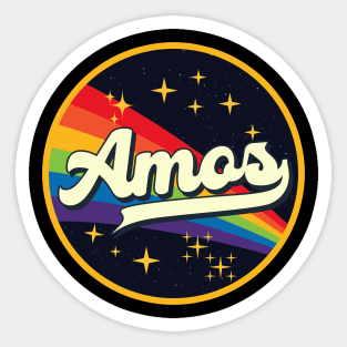 Amos // Rainbow In Space Vintage Style Sticker